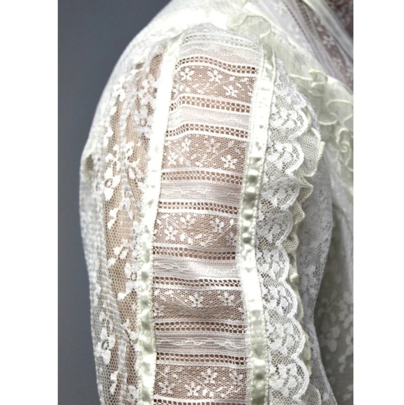 Vintage 70s Gunne Sax by Jessica San Francisco White Floral Lace - Picture 14 of 17